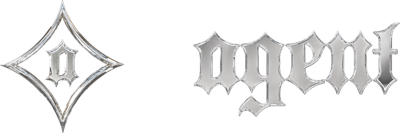 Agent chrome emblem and wordmark lockup