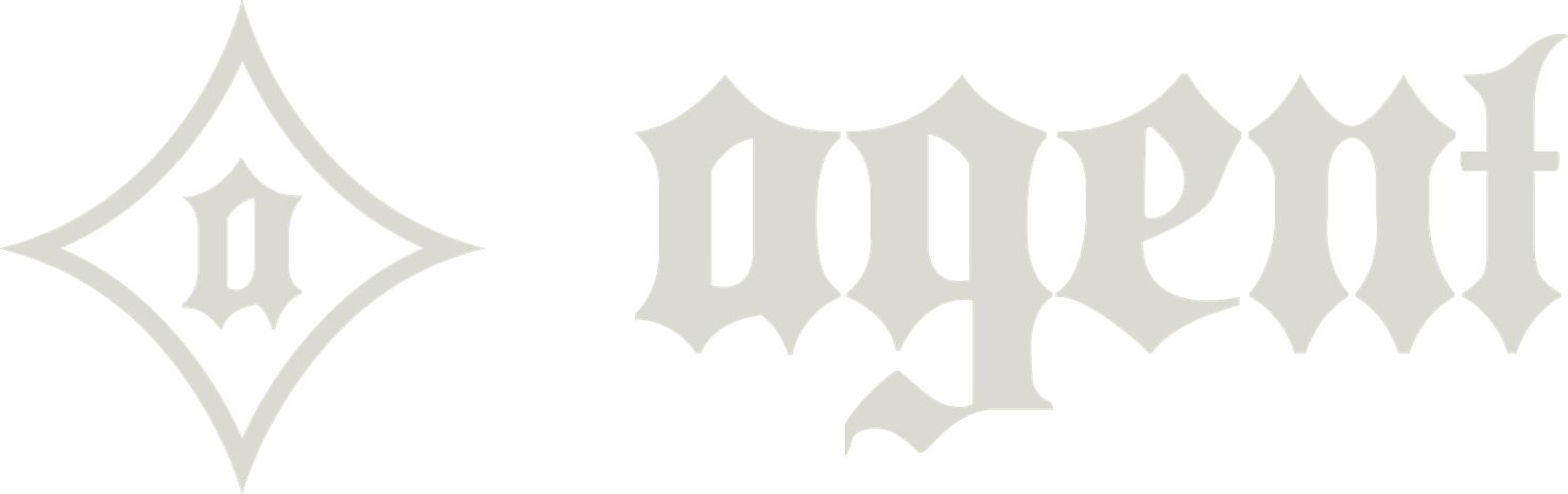 Agent horizontal lockup, emblem beside wordmark