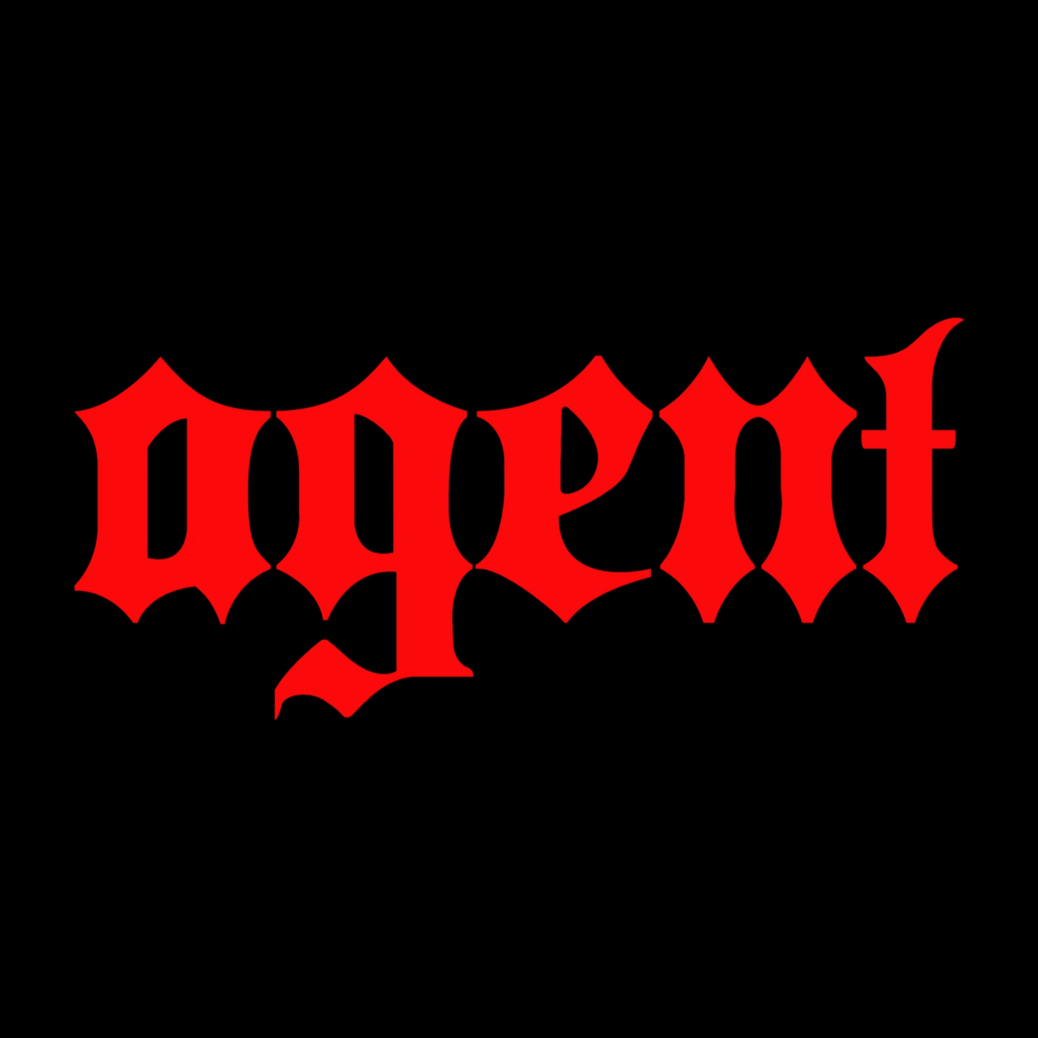 Agent Red wordmark on a black profile picture