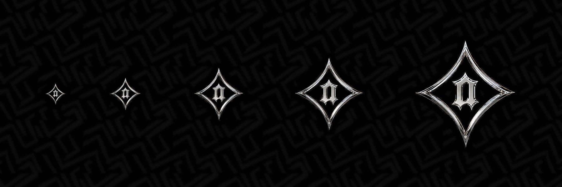 Agent chrome emblem repeated across five sizes